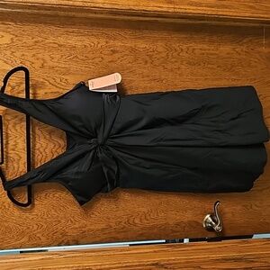 Shapermint Black Knot-Front Swim Dress